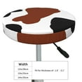thumbnail image 4 of Bingfone13 Inch Padded Round Bar Stool Cover Cushion With Elastic Fabric Round Chair Seat - Brown Black Cow, 4 of 7