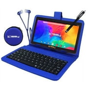 Linsay 7" Tablet 2GB RAM 64GB Storage Bluetooth, Newest Android 13 Tablet with keyboard Blue, Earphones and Pen Stylus Super Bundle