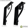 thumbnail image 5 of Ekena Millwork 2"W x 7 1/2"D x 10"H Edwards Wrought Iron Bracket, (Triple center brace) (4-Pack), 5 of 5