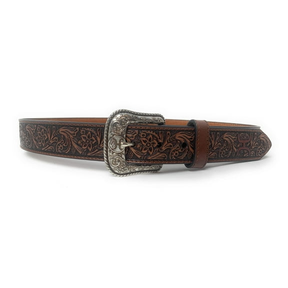 Hooey Men's Tooled Pecan Western Belt - 1914BE1