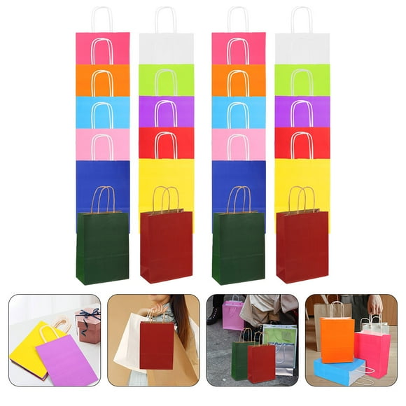 WASHWEPE 24Ud Bolsas De Papel Para Regalos Con Asas Práctico Para