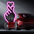 thumbnail image 5 of Solar Powered Finger Heart Window Light, Wireless LED Neon Heart Shape C-Pillar Decorative Lamp, Colorful Atmosphere Light for Car Interior Exterior, 1PC, 5 of 9