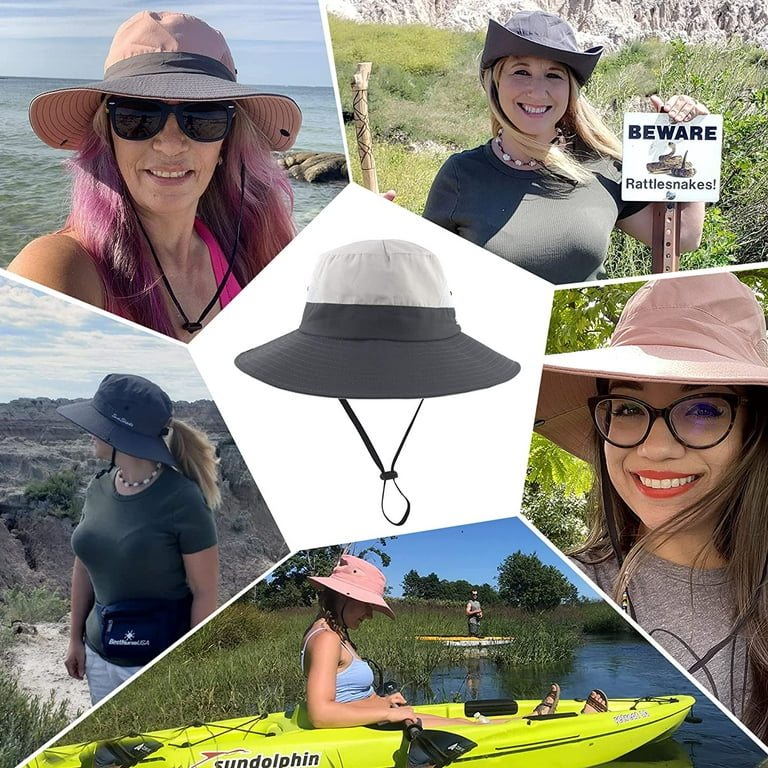 Zukuco Women Summer Sun Hat Wide Brim Outdoor UV Protection Hat