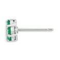 thumbnail image 2 of White Sterling Silver Earring Cluster Women'S Emerald Round Green Diamond 7 mm 6, 2 of 4