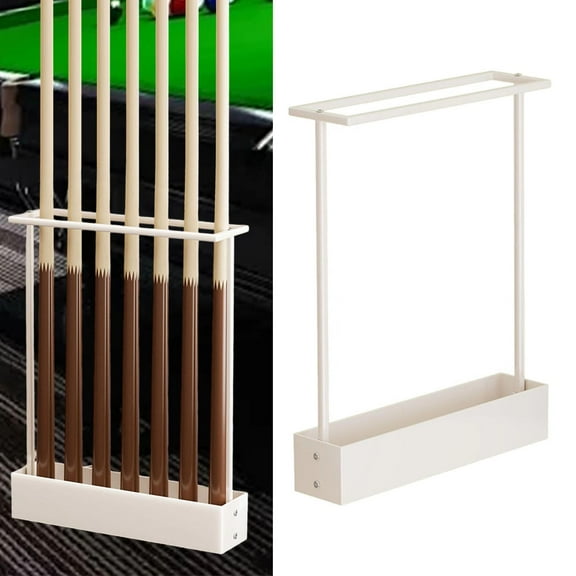lacooooppia Pool Cue Rack Floor Stand Stable Practical Sturdy Gift for Player Kettlebell Holder Organizer Rack Billiard Pool Cue Holder White