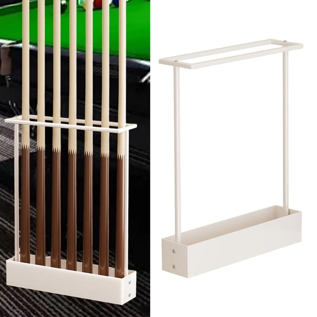 Soporte para tacos de billar como soporte de almacenamiento y soporte de suelo Soporte versátil para tacos también para raquetas de bádminton Fabricad Blanco
