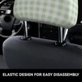 thumbnail image 3 of Uemuo Pistachio Green Checkboard Printed 2 PCS Car All-Inclusive Headrest Cover, Headrest Protector, Soft Elastic Breathable Seat Headrest Anti-Dirty Cover Headrest Cover Protector, 3 of 6
