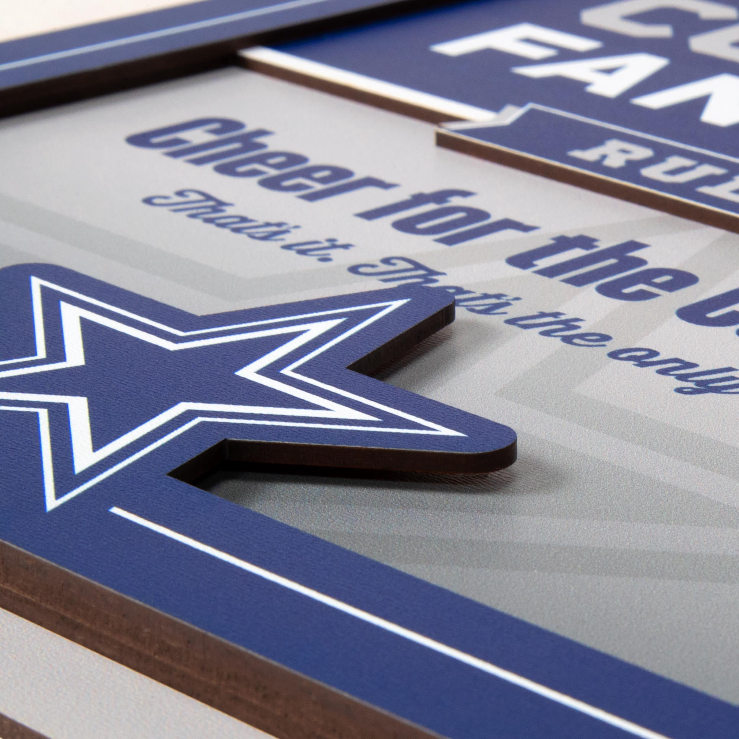 YouTheFan NFL Dallas Cowboys Fan Rules 3D Wall Art