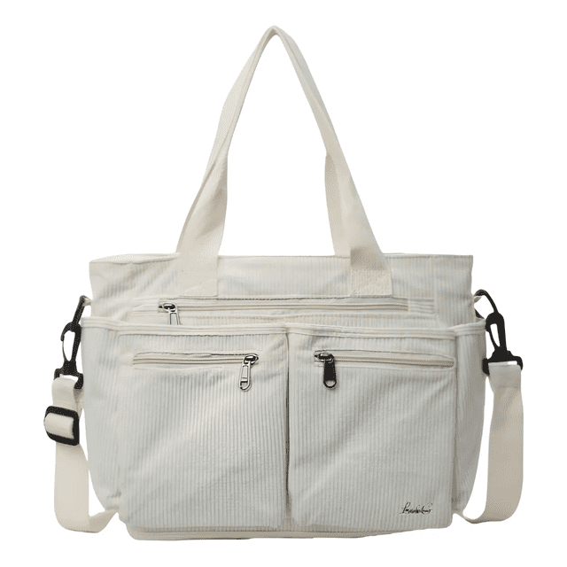 Bolso Tote Bag de Pana 14 Pulgadas Unisex Lab.G, Beige