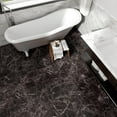 thumbnail image 6 of 20 PCS Brown Black Marble Floor Tile Bathroom Self Adhesive Vinyl Stick on Tiles Glossy Granite Floor Tiles Peel and Stick Waterproof Kitchen Vinyl Flooring for Bedroom Laundry Room 12" x 12", 6 of 16