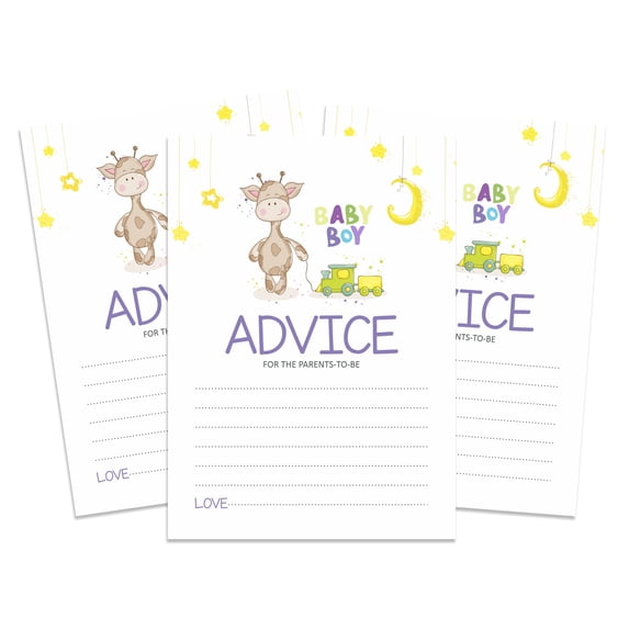 InkdotpotAdvice Cards Baby Shower - Fun Party Games Activities, Party CollectionGiraffe ThemeGirl,BoyBaby Advice Cards For New Mom & Dad - Pack Of 50