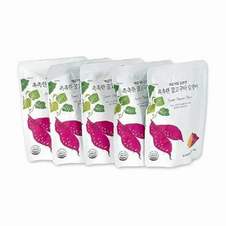 South Korean Dried Sweet Potato Chew Snack, 60g (2.12 oz) x 5packs