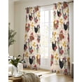 thumbnail image 5 of Farmhouse Rooster Sheer Curtains 84 Inch Length 2 Panels Set for Living Room/Bedroom, Vintage Watercolor Flowers Wood Grain Kitchen Curtains Grommet Semi-Sheer Curtains Window Treatments 52"x84"x2, 5 of 7