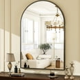 thumbnail image 3 of YVANLA 42"x32" Arched Bathroom Mirror Wall Mounted Mirror with Aluminum Alloy Frame, Black, 3 of 6