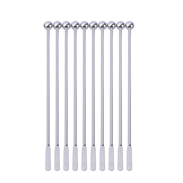 10 agitadores creativos de acero inoxidable de 19 cm para mezclar cócteles, café y vino.