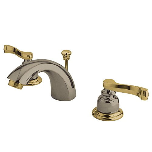 Kingston Brass Royale Two Handle 4" to 8" Mini Widespread Lavatory Faucet with Brass Pop-up