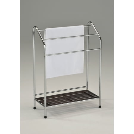 Maadai Chrome Metal Walnut Wood Modern 40 Bar Shelf Free Standing Impressive Free Standing Quilt Display Rack Maadai Chrome Metal Walnut Wood Modern 40 Bar Shelf Free Standing Impressive Free Standing Quilt Display Rack