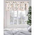 thumbnail image 2 of Orange Fall Thanksgiving Kitchen Valances for Windows Autumn Bird Leaf Floral Valance Curtains&nbsp; for Kitchen /Living Room/Bedroom/ Bathroom Decor, 54"x18 " ,Rod Pocket 1 Panel, White, 2 of 7