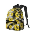 thumbnail image 2 of Daiia Sunflowers On Black And White Stripes School Backpack for Men Women, Unisex Large Waterproof Bookbag Schoolbag Casual Daypack for High School/College/Teens/Travel/Work Black, 2 of 8
