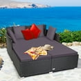 thumbnail image 3 of Topbuy Patio Rattan Daybed with 4 Cushions, Grey, 3 of 9