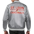 thumbnail image 2 of Men's Starter  Gray St. Louis Cardinals Printed Team Logo Satin Varsity Full-Snap Jacket, 2 of 2