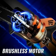 Mini Chainsaw, 6 inch Handheld Electric Chainsaw, Brushless Cordless Chainsaw with Oil System Power Display, 2pcs 2.0AH Battery 2 Chains for Wood Cutting Trees Trimming