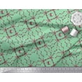 thumbnail image 3 of Soimoi Green Cotton Poplin Fabric Floral Wreath Geometric Printed Fabric 1 Yard 42 Inch Wide, 3 of 3