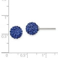 thumbnail image 2 of Beautiful Sterling Silver Rhodium-plated 8mm Dark Blue Czech Crystal Post Earrings, 2 of 2