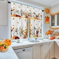 thumbnail image 3 of White Pumpkins Kitchen Curtains Autumn Leaves Window Curtains Valance and Tier Set 36 Inch, Thanksgiving Flower Rod Pocket Short Tier Curtain for Room, Watercolor Small Cafe Kitchen Decor, 3 of 6