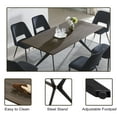 thumbnail image 5 of Kithkasa 71"W x 36"D Rectangle Dining Kitchen Table, Metal Legged, 6 Persons, Wood Grain Finsh Brown, 5 of 7