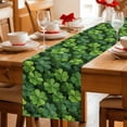 thumbnail image 5 of St. Patrick's Day Table Runner 90 Inches, Spring Country Fourleaf Grass Lucky Bed Runner Dresser Scarves Tabletop for Indoor Outdoor Parties/Ceremony/Banquet, 13" x 90", 5 of 8