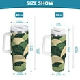 thumbnail image 6 of Yayeee 40oz Double-Wall Insulated Stainless Steel Tumbler with Handle Bottle, Green Abstract Shapes, 6 of 8