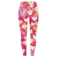 thumbnail image 6 of DDAPJ pyju Women's Valentines Day Leggings Love Heart Print Yoga Pants Elastic Waist Slim Fit Casual Workout Running Tights Valentines Day Gifts Daily Sales Multicolor#8 XL, 6 of 7