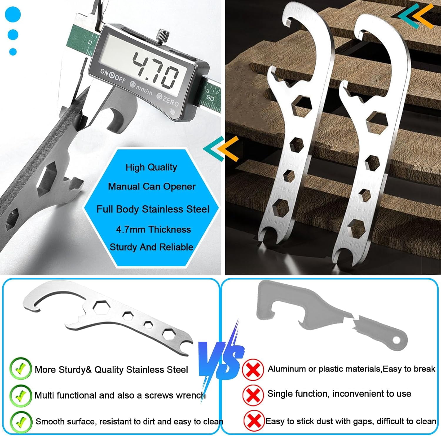 FRKSMD-Paint Can Opener Tool Bucket Opener Tool 5 Gallon With Lid Openers Wrench Lid Remover Tools Bucket Pail Lids Manual Openers Tools for Home Industrial Portable Multifunctional Adjustable Wrench