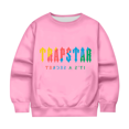 thumbnail image 1 of Hauts pour Enfants Trapstar Chandails en Molleton Col Rond Manches Longues Chandails en Molleton Graphiques Amples Trapstar Street Hip-hop Chandail Chandails en Molleton Garçons Filles Chandails en Molleton (Rose, 130), 1 of 3