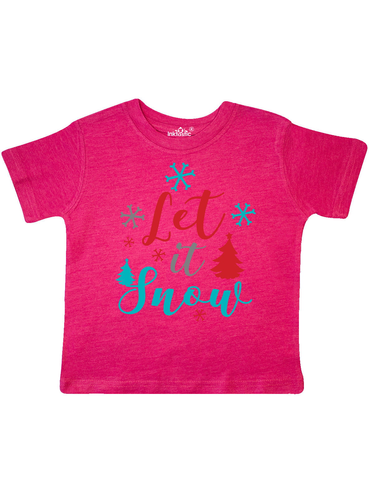 INKtastic - Let It Snow, Snowflakes, Christmas - Red Blue Gray Toddler ...