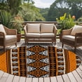 thumbnail image 4 of Large Round Rug 8Ft Washable Non-Slip, Yellow Beige Boho Circle Area Rugs for Living Room Bedroom, Geometric Vintage Abstract Art Ethnic Indoor Floor Mats Carpet Runner for Home Decor, 4 of 8