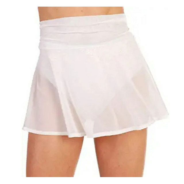 SAYOO Jupe Courte Jupe Mini en Maille Transparente pour Femmes Taille Haute Couleur Unie Jupe Courte Transparente Couverture de Plage Club Mode de Rue Jupe Mini Sexy Jupe d'Été pour Dames Fête de Carnaval
