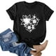 thumbnail image 2 of Gibobby Playera de Verano para Mujer Mujeres Casual Impresión Manga Corta Cuello Redondo Camiseta Suelta Blusa Tops(Negro,CH), 2 of 4