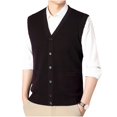 thumbnail image 6 of Atkumj Men's Sweater Vests Trendy Solid Color Button Down Knit Vest with Front Pockets Casual Comfortable V Neck Sleeveless Sweater Vest 3XL, 6 of 8