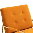 thumbnail image 5 of Accent Rocking Chair, Modern Tufted Nursery Glider Rocker Chair, Velvet Upholstered Armchair with Golden Metal Legs Leisure Rocking Chair for Bedroom Living Room, Orange, 5 of 7