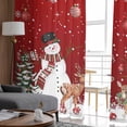 thumbnail image 6 of Red Christmas Snowman Sheer Curtains 96 Inches Long, Xmas Elk Tree Balls Pine Needle Light Filtering Window Curtains for Living Room/Bedroom, Rod Pocket Voile Sheer Drapes, 52"Wx96"L, 2 Panels, 6 of 9