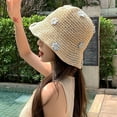 thumbnail image 6 of Lroveb Bucket Hats for Women Hat Female Summer Beach Sun Block Big Head Around Korean Version Breathable Small Brimmed Fisherman Hat, 6 of 6