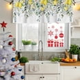 thumbnail image 5 of Summer Lemon Curtain Valances for Windows, Kitchen Valance Window Treatments Panel 2 Pack, Spring Floral Eucalyptus Leaves Botanical Rod Pocket Short Curtains for Bathroom Bedroom 54 x 18 Inch, 5 of 8