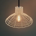 thumbnail image 4 of FONDOTIN Farmhouse Lamp Shade Rattan Light Yellow Woven Lamp For Bedroom 1Set, 4 of 6