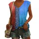 thumbnail image 1 of Mujeres camiseta de verano suelta casual multi color V cuello sin mangas gradiente superior para mujeres niñas rojo M, 1 of 7