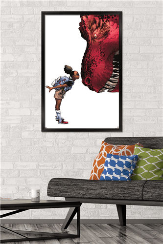 Marvel Moon Girl & Devil Dinosaur - Kiss Wall Poster, 22.375" x 34" Framed