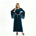 thumbnail image 6 of Velvet Witch Long Dress, Queen Costume Women, Queen Dress, Women Renaissance Dress Medieval Costume for Women Long Dress Plus Size Velvet Queen Dresses Halloween Costume, Blue L, 6 of 8