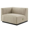 thumbnail image 4 of Modway Conjure 4-Piece Channel Tufted Fabric Sectional Sofa in Black/Beige, 4 of 5