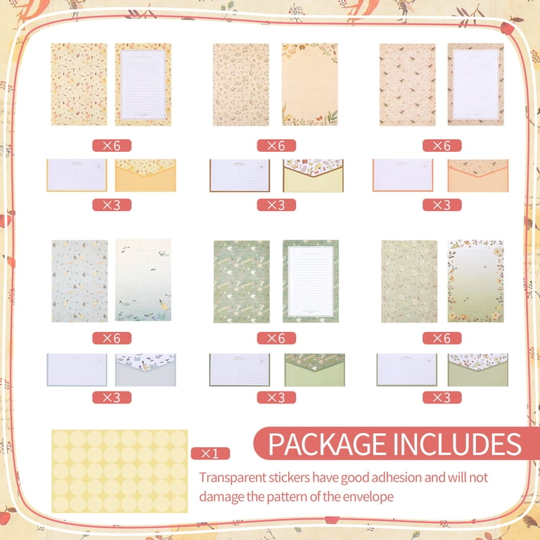 Sixwipe Stationery Set, 36 Sheets & 18 Envelopes, Floral photo 6